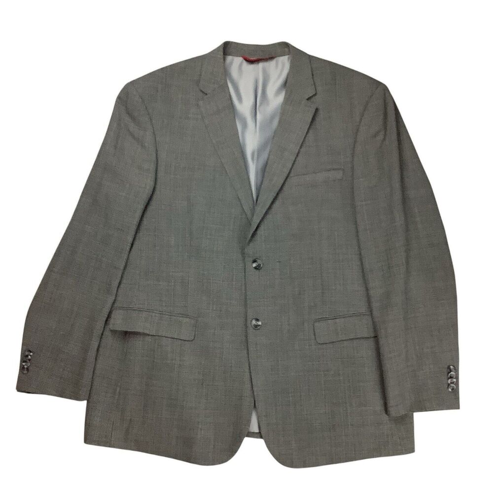 Pronto Moda Italy Micro Houndstooth Wool Blend Men Blazer Sport Coat Jacket 46R
